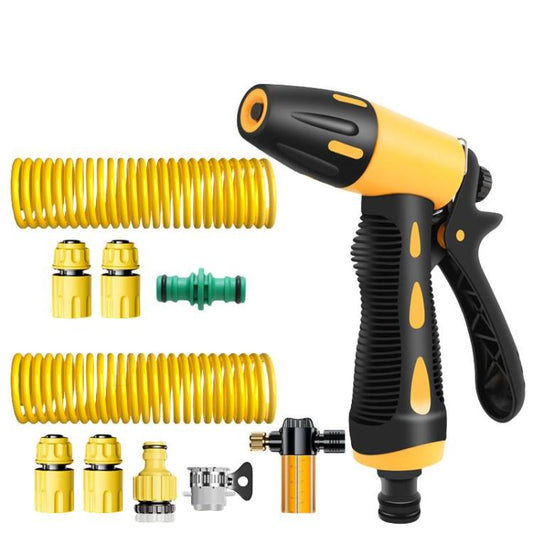 High-pressure Car Wash Sprinkler Household Spray Nozzle Rinse Watering Car Cleaning Tools, Spec: With Connectors+30m Spring Tube+Foam Jug - Car Washer & Accessories by buy2fix | Online Shopping UK | buy2fix