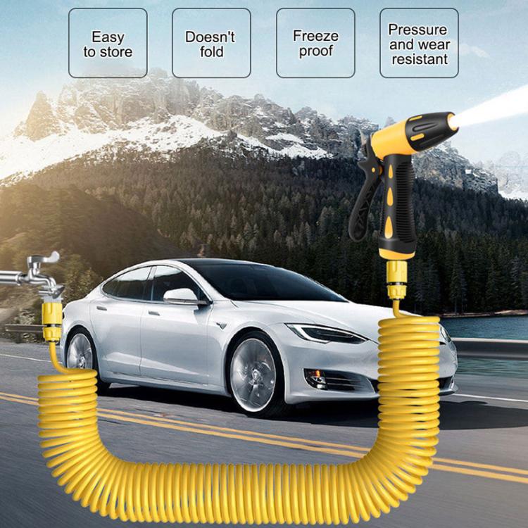 High-pressure Car Wash Sprinkler Household Spray Nozzle Rinse Watering Car Cleaning Tools, Spec: With Connectors+10m Spring Tube - Car Washer & Accessories by buy2fix | Online Shopping UK | buy2fix