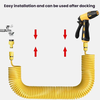 High-pressure Car Wash Sprinkler Household Spray Nozzle Rinse Watering Car Cleaning Tools, Spec: With Connectors+30m Spring Tube - Car Washer & Accessories by buy2fix | Online Shopping UK | buy2fix