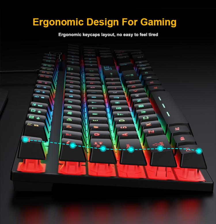 iMICE GK-490 4 In 1 Wired Hovering Illuminated Gaming Keyboard Mouse Headset Set - Wired Keyboard by iMICE | Online Shopping UK | buy2fix