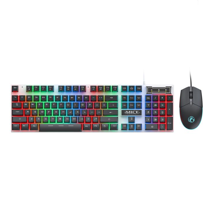 iMICE AN-350 Suspended Keycaps Mechanical Feeling Glowing Wired Gaming Keyboard and Mouse Set(Black) - Wired Keyboard by iMICE | Online Shopping UK | buy2fix