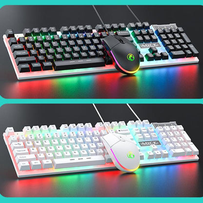 iMICE AN-350 Suspended Keycaps Mechanical Feeling Glowing Wired Gaming Keyboard and Mouse Set(White) - Wired Keyboard by iMICE | Online Shopping UK | buy2fix