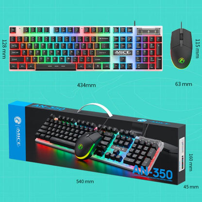 iMICE AN-350 Suspended Keycaps Mechanical Feeling Glowing Wired Gaming Keyboard and Mouse Set(Black) - Wired Keyboard by iMICE | Online Shopping UK | buy2fix