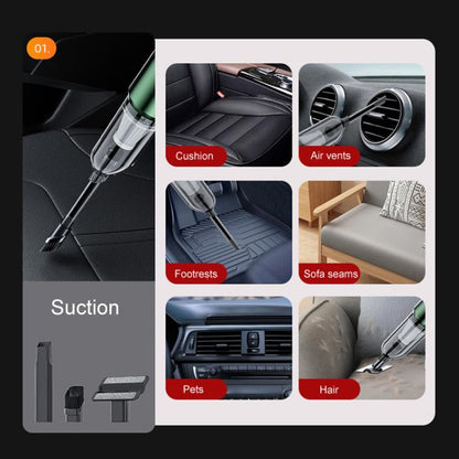 SUITU ST-6670 Handheld Small Brushless Suction Power Foldable Cordless Car Vacuum Cleaner(Dark Green) - Vacuum Cleaner by SUITU | Online Shopping UK | buy2fix