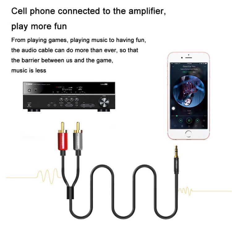 VEGGIEG 3.5mm 3.5 To 2RCA Audio Cable Cell Phone Computer Speaker Connection Cable, Length: 10m - RCA Cable by VEGGIEG | Online Shopping UK | buy2fix