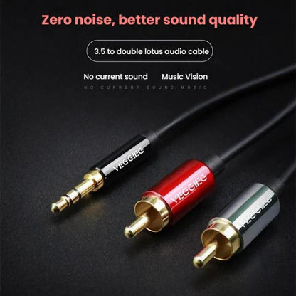 VEGGIEG 3.5mm 3.5 To 2RCA Audio Cable Cell Phone Computer Speaker Connection Cable, Length: 1.5m - RCA Cable by VEGGIEG | Online Shopping UK | buy2fix