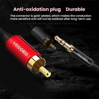 VEGGIEG 3.5mm 3.5 To 2RCA Audio Cable Cell Phone Computer Speaker Connection Cable, Length: 5m - RCA Cable by VEGGIEG | Online Shopping UK | buy2fix