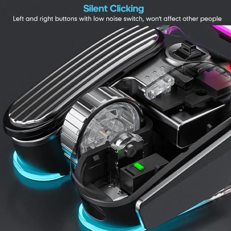 IMICE T800 Rechargeable Bluetooth Dual Mode Wireless Gaming Mice RGB Lighting Plating Mouse(Black) - Wireless Mice by iMICE | Online Shopping UK | buy2fix