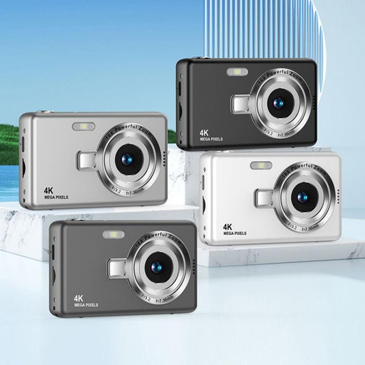 Q12 4K Pixel High Definition Digital Camera Portable Mini Photo Card Camera CCD(Gray) - Video Cameras by buy2fix | Online Shopping UK | buy2fix