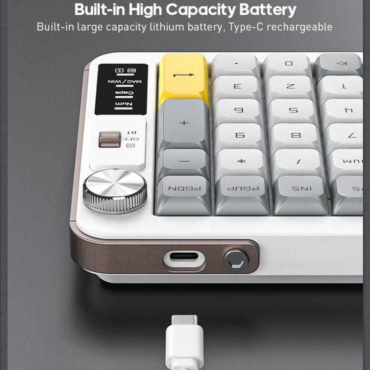 IMICE AN-800 Wireless Bluetooth Dual Mode Scissor Foot Structure Silent Keyboard(White Gray Orange) - Wireless Keyboard by iMICE | Online Shopping UK | buy2fix