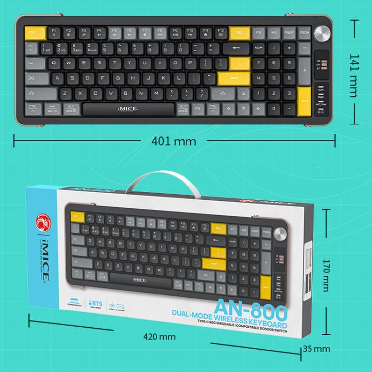 IMICE AN-800 Wireless Bluetooth Dual Mode Scissor Foot Structure Silent Keyboard(Black) - Wireless Keyboard by iMICE | Online Shopping UK | buy2fix