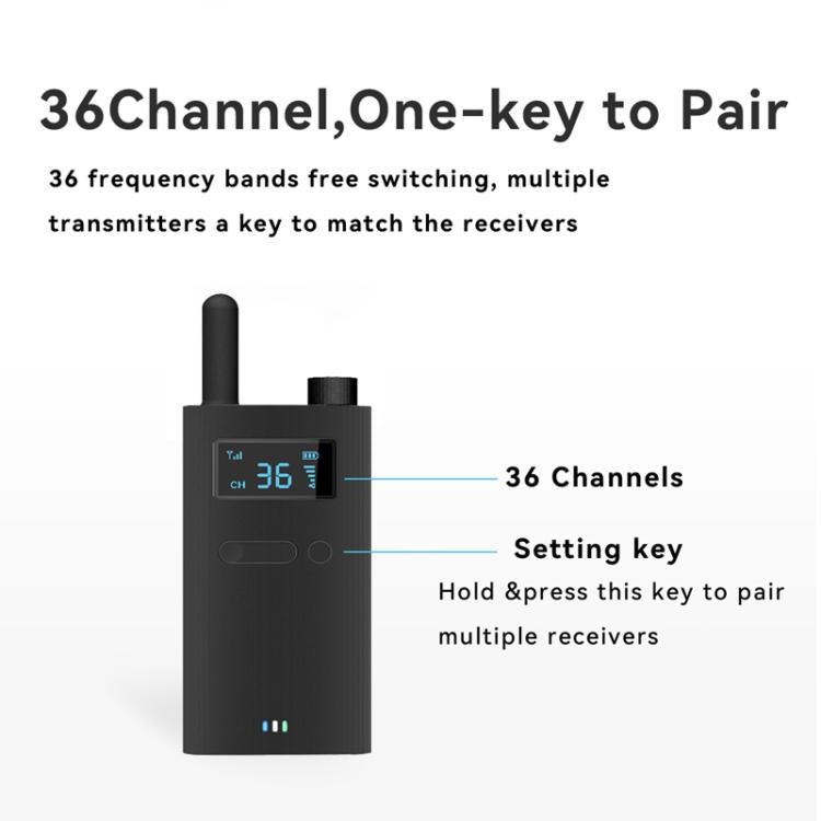 2.4G Wireless Office Conference Tour Guide Explainer One-Way One-To-Many Explainer Microphone, Specification: YWI22 Receiver(Black) - Handheld Walkie Talkie by buy2fix | Online Shopping UK | buy2fix