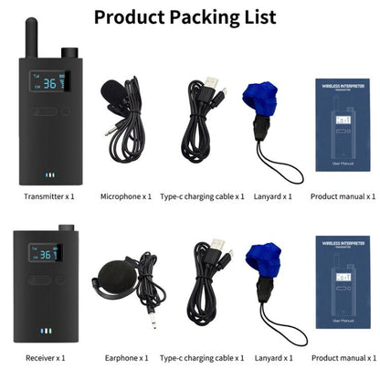 2.4G Wireless Office Conference Tour Guide Explainer One-Way One-To-Many Explainer Microphone, Specification: YWI22 Transmitter(Black) - Handheld Walkie Talkie by buy2fix | Online Shopping UK | buy2fix