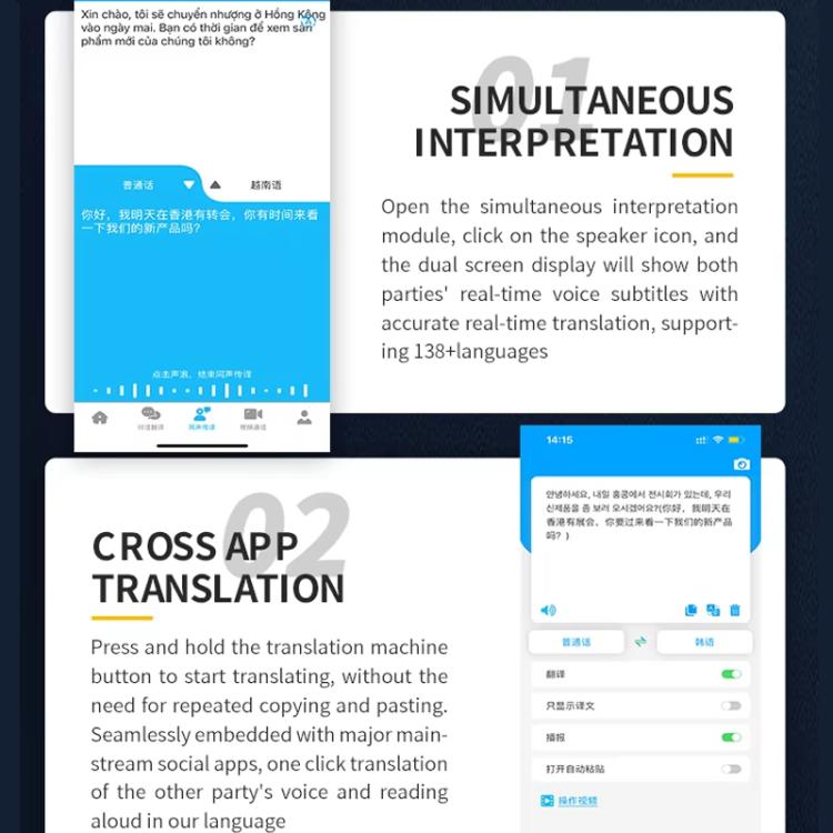 Basic Version Multilingual Mini Translator Real-Time Voice To Text Translation For Travel, Business & Instant Chat -  by buy2fix | Online Shopping UK | buy2fix
