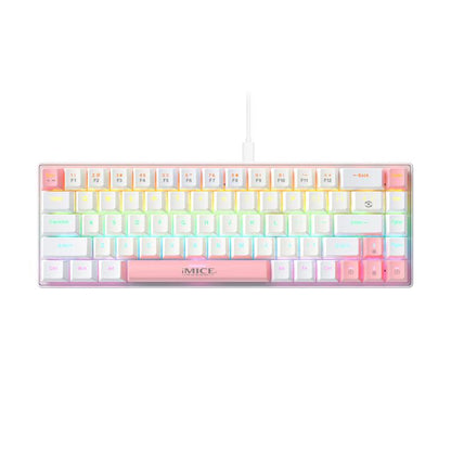 iMICE GK-690 Type-C Wired Mechanical Keyboard(White Pink) - Wired Keyboard by iMICE | Online Shopping UK | buy2fix