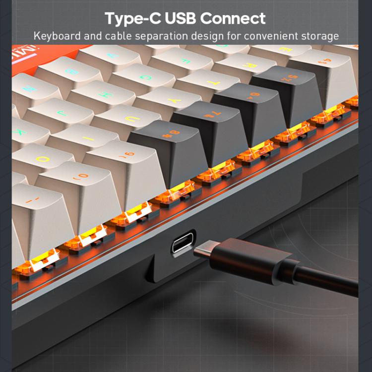 iMICE GK-690 Type-C Wired Mechanical Keyboard(Black Orange White) - Wired Keyboard by iMICE | Online Shopping UK | buy2fix