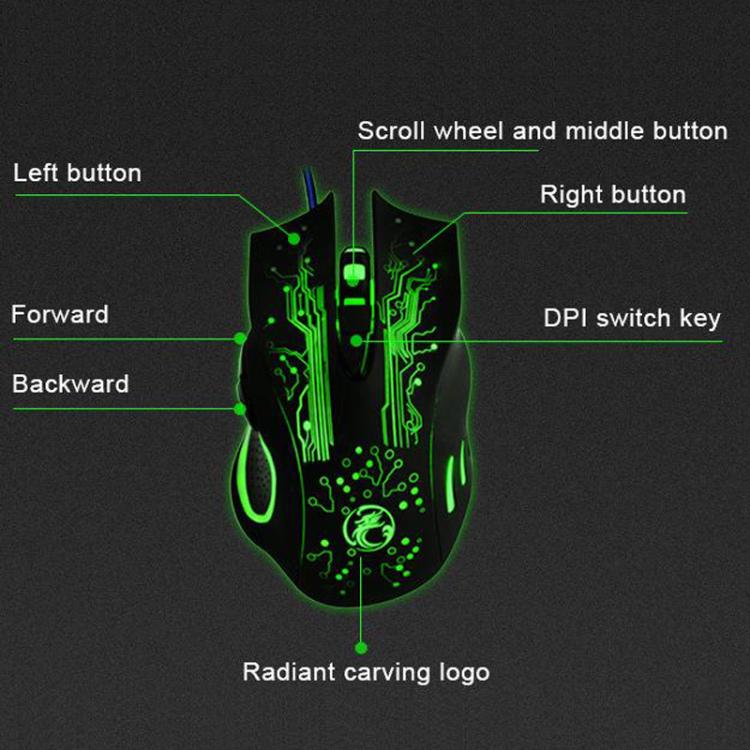 iMICE X9 USB Gaming Optical Wired Mouse(Black) - Wired Mice by iMICE | Online Shopping UK | buy2fix