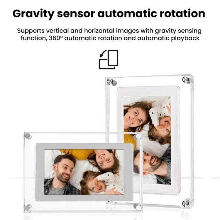 10.1 inch Transparent Acrylic Digital Photo Frame Video Picture Music Player Electronic Album Gift(US Plug) - 11 inch Below by buy2fix | Online Shopping UK | buy2fix