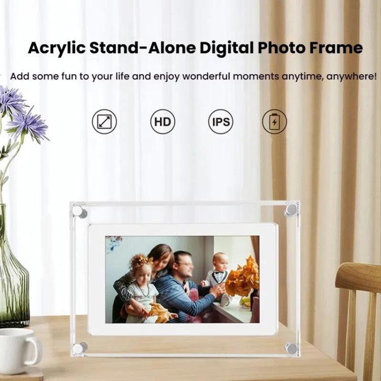 10.1 inch Transparent Acrylic Digital Photo Frame Video Picture Music Player Electronic Album Gift(US Plug) - 11 inch Below by buy2fix | Online Shopping UK | buy2fix