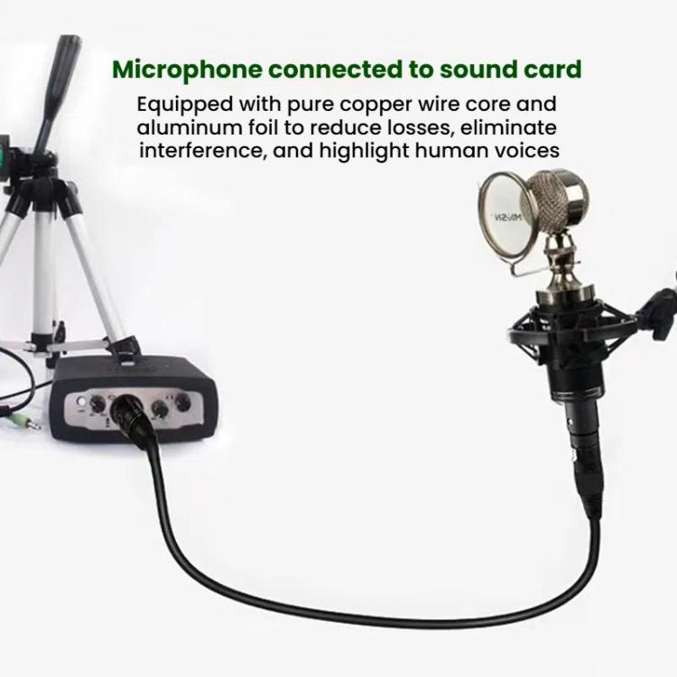 VEGGIEG Male to Female Microphone Stereo Microphone Cable Amplifier XLR Balanced Copper Cannon Audio Cable, Length: 0.3m(Black) - Microphone Audio Cable & Connector by VEGGIEG | Online Shopping UK | buy2fix