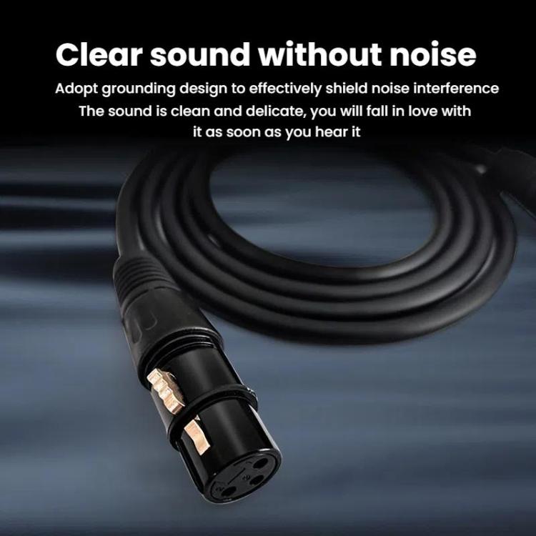 VEGGIEG Male to Female Microphone Stereo Microphone Cable Amplifier XLR Balanced Copper Cannon Audio Cable, Length: 3m(Black) - Microphone Audio Cable & Connector by VEGGIEG | Online Shopping UK | buy2fix