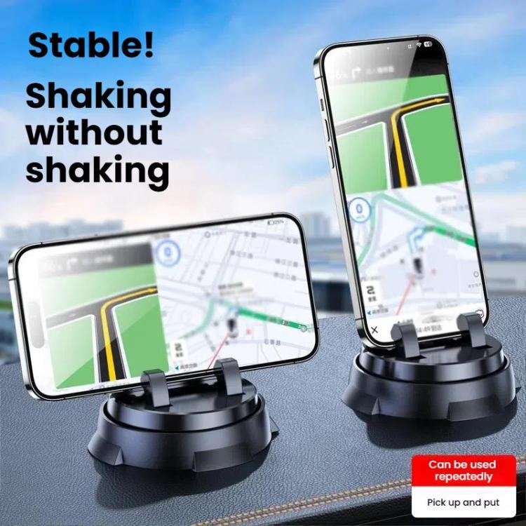 Car Navigation Stand Car Phone Holder 360 Rotating Powerful Adsorption Dashboard Multifunctional Phone Holder(Black) - Universal Car Holders by buy2fix | Online Shopping UK | buy2fix