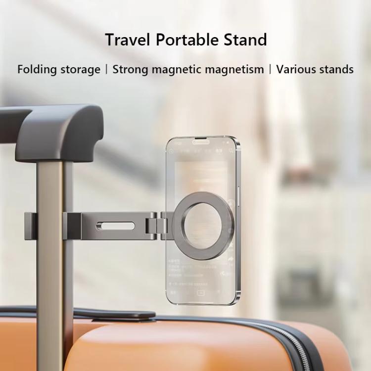 Travel Portable Magnetic Phone Holder Flexible Rotation Hands-Free Airplane Phone Mount(Gray) - Desktop Holder by buy2fix | Online Shopping UK | buy2fix