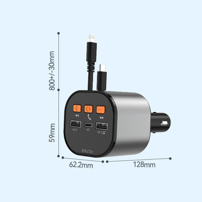 Multifunctional PD Bluetooth-Compatible USB Cigarette Lighter Car Fast Charging(8 Pin+TYPE-C) - Car Charger by buy2fix | Online Shopping UK | buy2fix