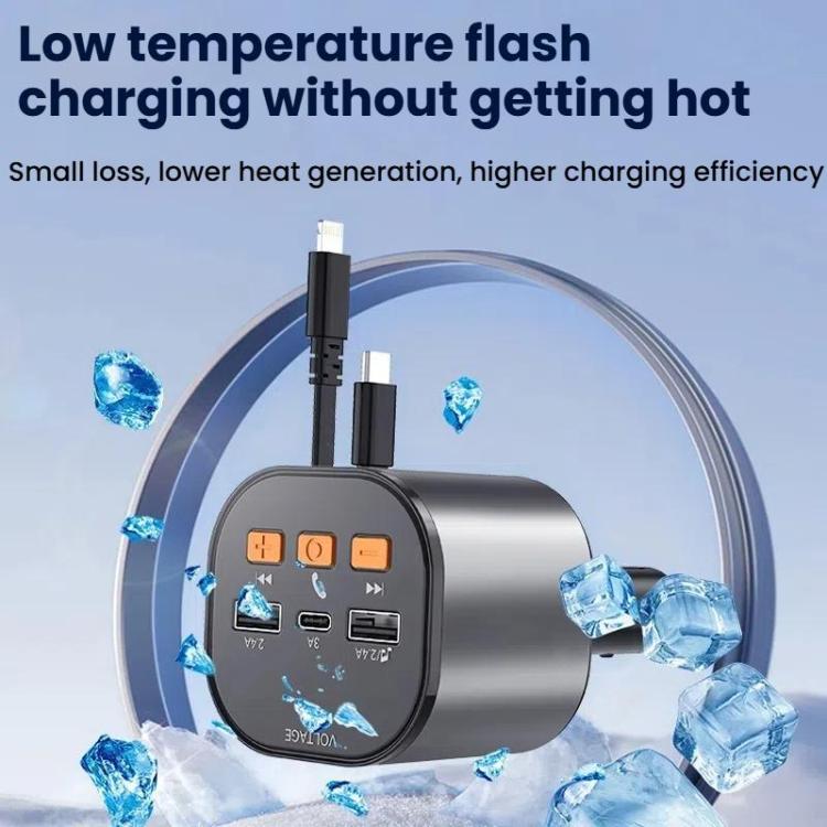 Multifunctional PD Bluetooth-Compatible USB Cigarette Lighter Car Fast Charging(8 Pin+TYPE-C) - Car Charger by buy2fix | Online Shopping UK | buy2fix