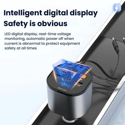 Multifunctional PD Bluetooth-Compatible USB Cigarette Lighter Car Fast Charging(8 Pin+TYPE-C) - Car Charger by buy2fix | Online Shopping UK | buy2fix