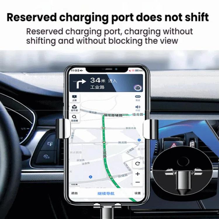 Air Outlet Clip-on Gravity 360-degree Rotating Car Phone Holder, Color: Gray Eagle Beak Clip - Universal Car Holders by buy2fix | Online Shopping UK | buy2fix