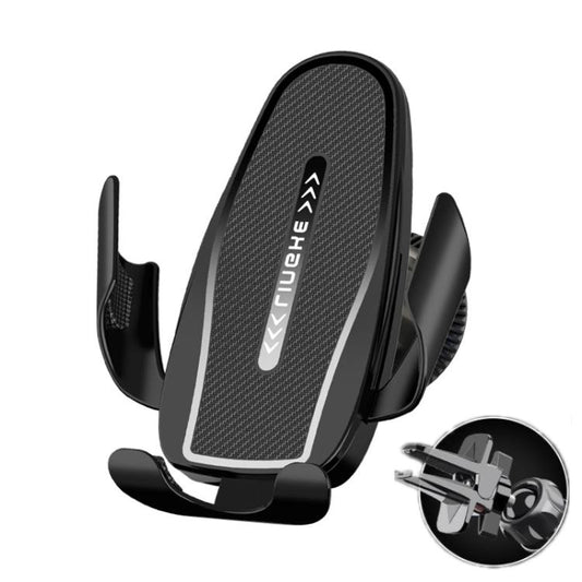 Carbon Fiber Clip-on Gravity Air Outlet Car Phone Holder, Color: Black Straight Clip - Universal Car Holders by buy2fix | Online Shopping UK | buy2fix