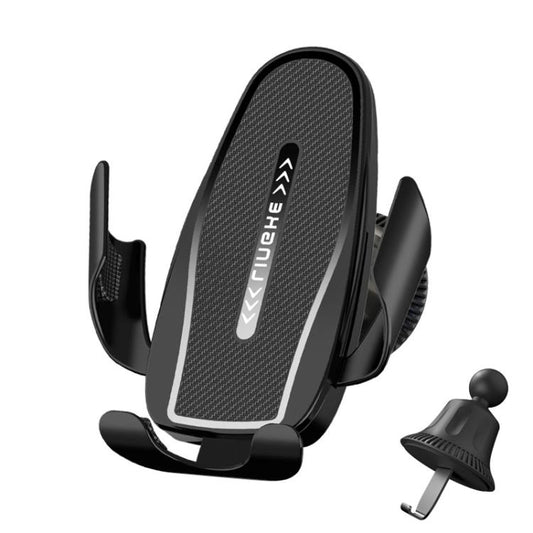 Carbon Fiber Clip-on Gravity Air Outlet Car Phone Holder, Color: Black Hook Clip - Universal Car Holders by buy2fix | Online Shopping UK | buy2fix