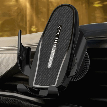 Carbon Fiber Clip-on Gravity Air Outlet Car Phone Holder, Color: Black Straight Clip - Universal Car Holders by buy2fix | Online Shopping UK | buy2fix