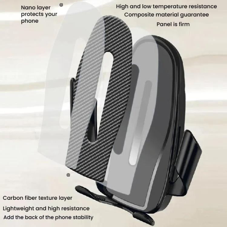 Carbon Fiber Clip-on Gravity Air Outlet Car Phone Holder, Color: Black Hawkbill Clip - Universal Car Holders by buy2fix | Online Shopping UK | buy2fix