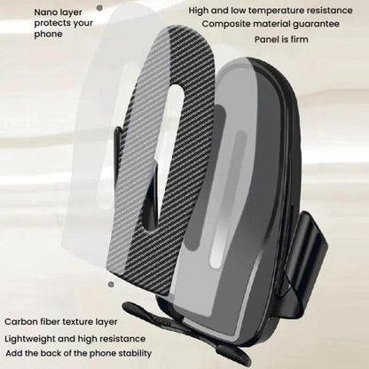 Carbon Fiber Clip-on Gravity Air Outlet Car Phone Holder, Color: Black Hawkbill Clip - Universal Car Holders by buy2fix | Online Shopping UK | buy2fix