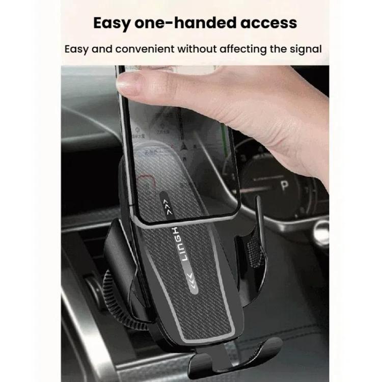 Carbon Fiber Clip-on Gravity Air Outlet Car Phone Holder, Color: Black Hawkbill Clip - Universal Car Holders by buy2fix | Online Shopping UK | buy2fix