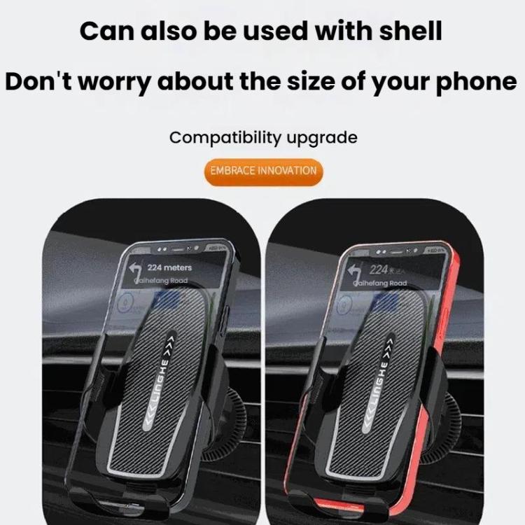 Carbon Fiber Clip-on Gravity Air Outlet Car Phone Holder, Color: Black Hawkbill Clip - Universal Car Holders by buy2fix | Online Shopping UK | buy2fix