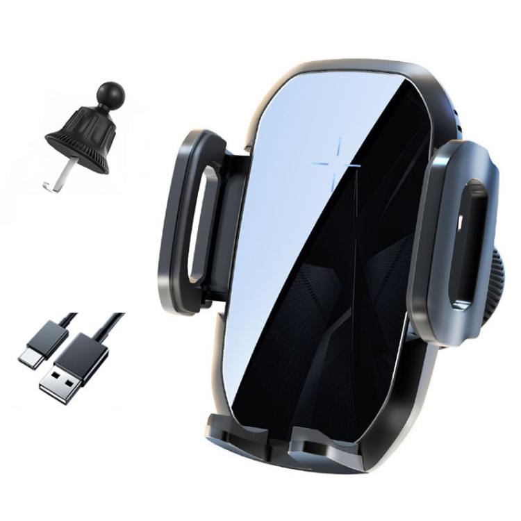 15W Wireless Induction Snap-on Charging Car Air Outlet Phone Holder, Color: Black - Wireless Charger Holders by buy2fix | Online Shopping UK | buy2fix