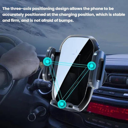 15W Wireless Induction Snap-on Charging Car Air Outlet Phone Holder, Color: Black - Wireless Charger Holders by buy2fix | Online Shopping UK | buy2fix