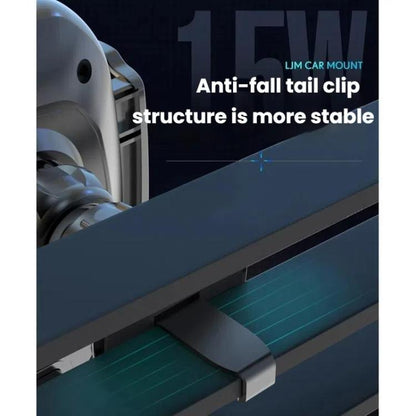 15W Wireless Induction Snap-on Charging Car Air Outlet Phone Holder, Color: Black + Car Charger Head - Wireless Charger Holders by buy2fix | Online Shopping UK | buy2fix