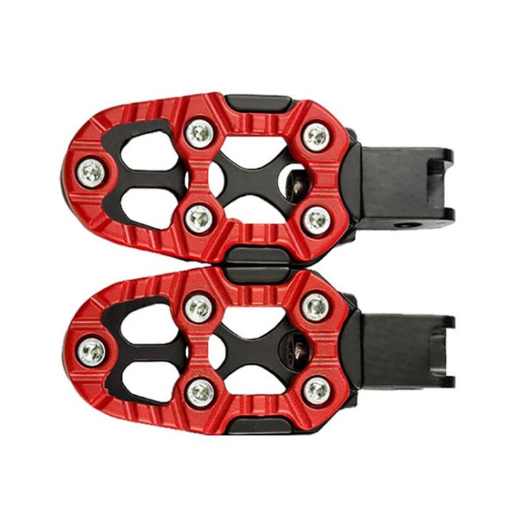 JT-001-1 CNC Aluminum Alloy Wear-resistant and Non-slip Pedals Universal Rear Pedals(Red) - Replacement Parts by buy2fix | Online Shopping UK | buy2fix