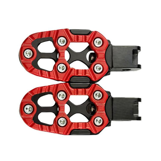 JT-001-1 CNC Aluminum Alloy Wear-resistant and Non-slip Pedals Universal Rear Pedals(Red) - Replacement Parts by buy2fix | Online Shopping UK | buy2fix