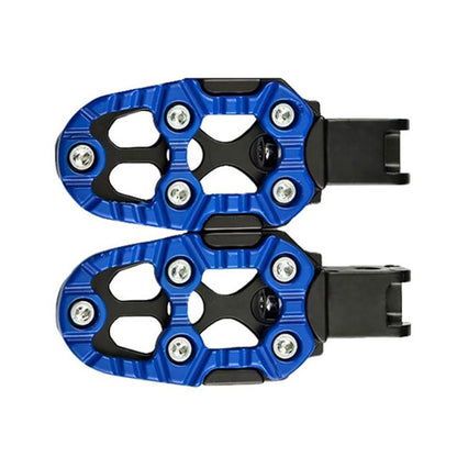JT-001-1 CNC Aluminum Alloy Wear-resistant and Non-slip Pedals Universal Rear Pedals(Blue) - Replacement Parts by buy2fix | Online Shopping UK | buy2fix