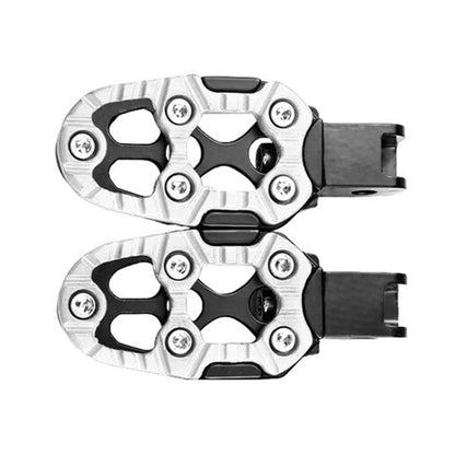 JT-001-1 CNC Aluminum Alloy Wear-resistant and Non-slip Pedals Universal Rear Pedals(White) - Replacement Parts by buy2fix | Online Shopping UK | buy2fix
