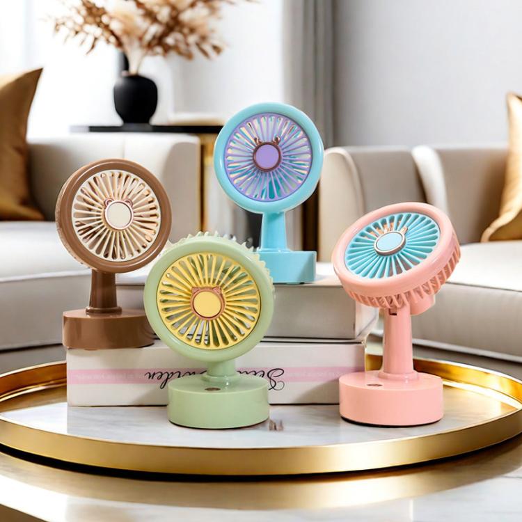 Student USB Small Desktop Fan Replaceable Animal Ears Multi-Speed Lithium Battery Mute Fan, Color: Beige Deer - Electric Fans by buy2fix | Online Shopping UK | buy2fix