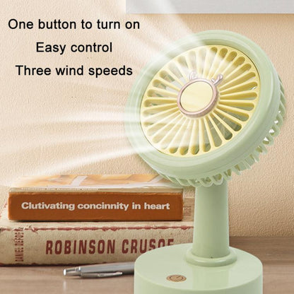 Student USB Small Desktop Fan Replaceable Animal Ears Multi-Speed Lithium Battery Mute Fan, Color: Green Deer - Electric Fans by buy2fix | Online Shopping UK | buy2fix