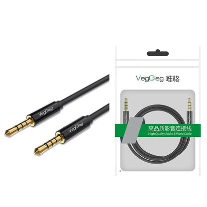 VegGieg 3.5mm Male To Male Aux Audio Cable Phone Computer Car Earphone Listening Audio Connection Cable, Length: 1m(Black) - Microphone Audio Cable & Connector by VegGieg | Online Shopping UK | buy2fix
