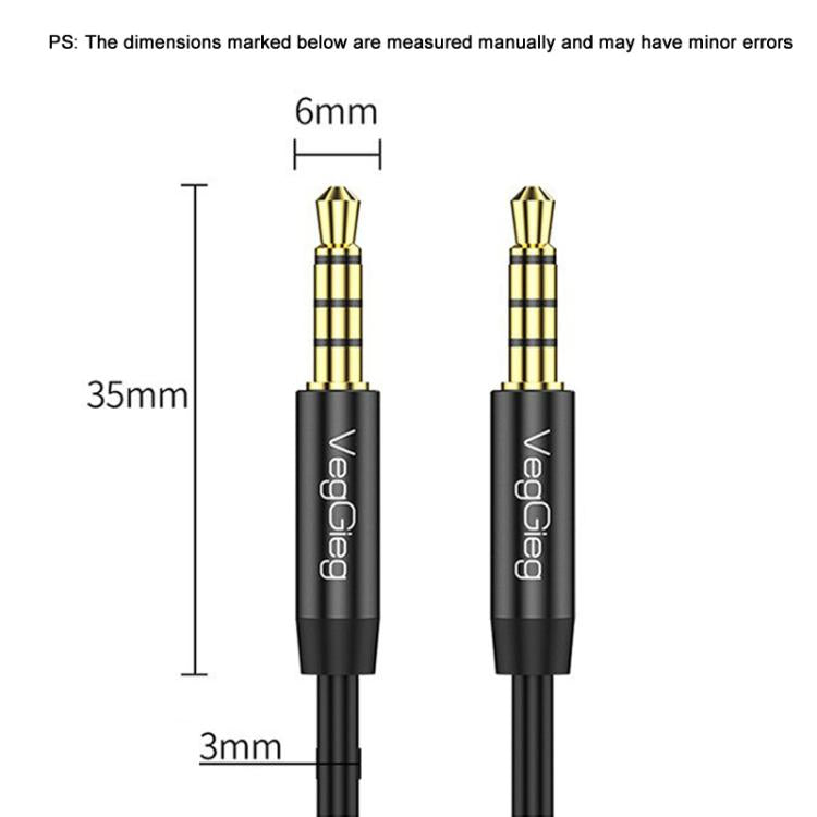 VegGieg 3.5mm Male To Male Aux Audio Cable Phone Computer Car Earphone Listening Audio Connection Cable, Length: 3m(Black) - Microphone Audio Cable & Connector by VegGieg | Online Shopping UK | buy2fix