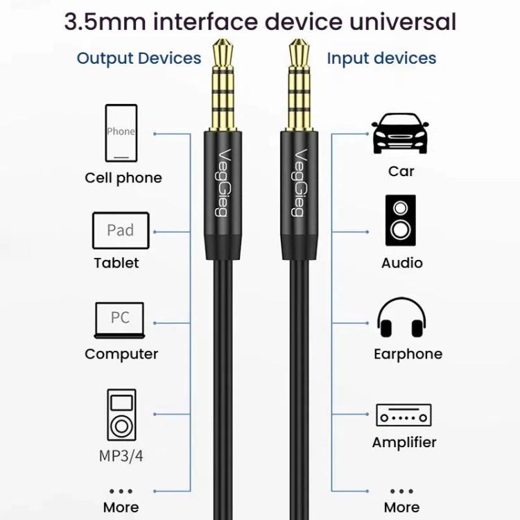 VegGieg 3.5mm Male To Male Aux Audio Cable Phone Computer Car Earphone Listening Audio Connection Cable, Length: 3m(Black) - Microphone Audio Cable & Connector by VegGieg | Online Shopping UK | buy2fix